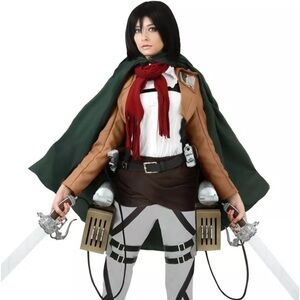 Attack on Titan DELUXE Mikasa Costume Cosplay EUC Size XS